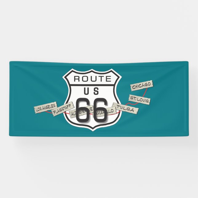 Lona añada su bandera del rt 66 de las fotos (Horizontal)