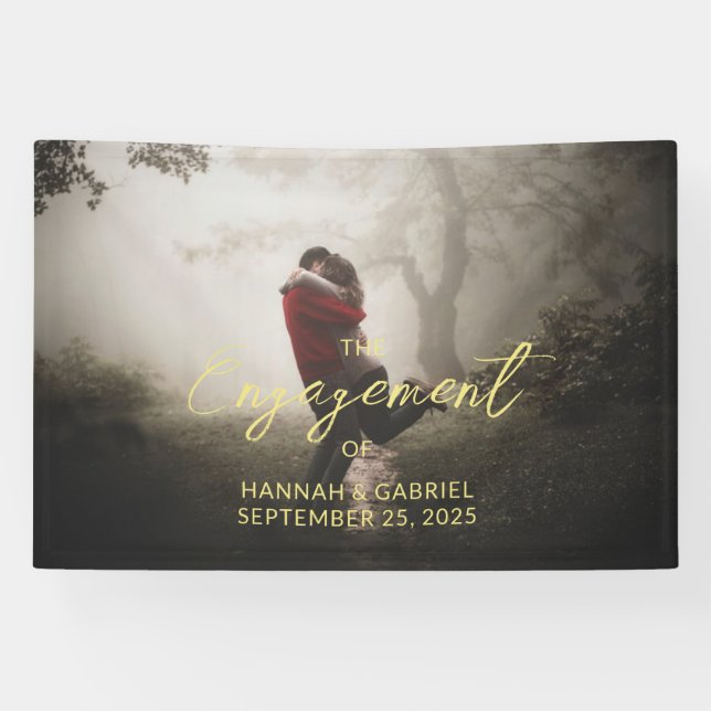 Lona Añadir cartel del partido de compromiso de Boda de (Horizontal)