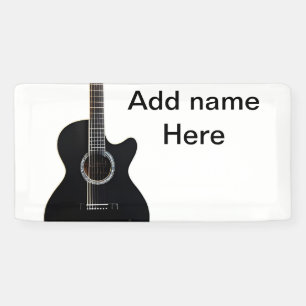 Lona Añadir el nombre texto guitarra acústica marrón ed