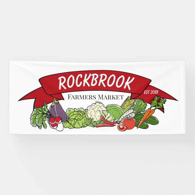 Lona Añadir hogar | Rótulos del mercado de agricultores (Horizontal)