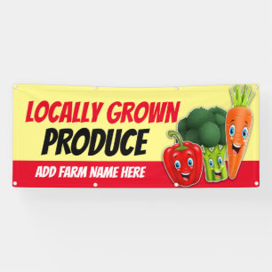 Lona Añadir nombre de granja a base de verduras de frut