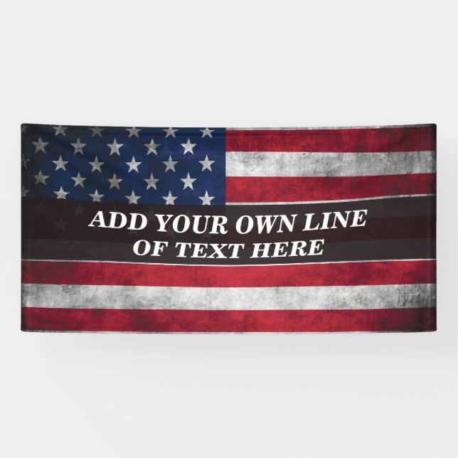Lona Añadir tu texto a la bandera estadounidense (Horizontal)