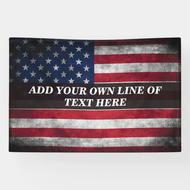 Lona Añadir tu texto a la bandera estadounidense (Horizontal)