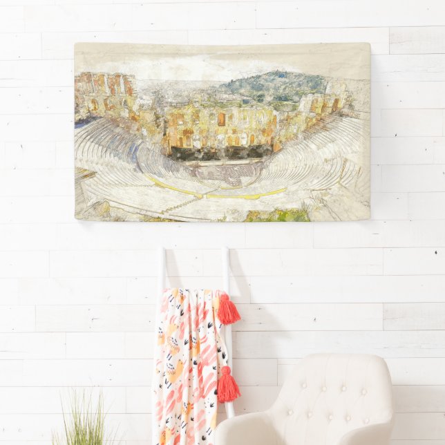 Lona Anciano Teatro de Atenas Banner Grecia - Viajes (In situ)