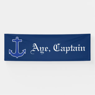 Lona Anclaje azul / Contorno blanco + tus ideas