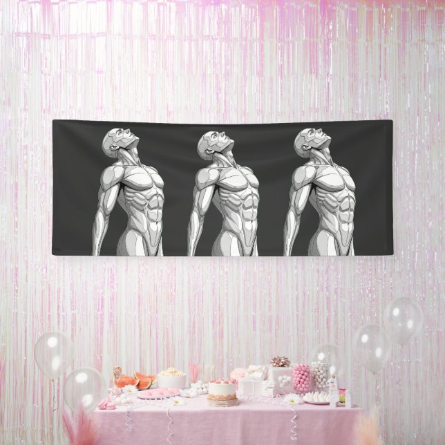 Lona Android Anatomy: Male Cyborg Giant Wall Banner (Fiesta)