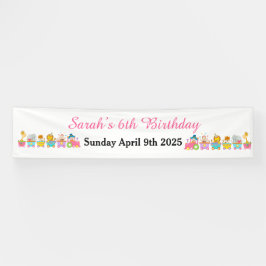 Lona Animal Circus Train Kids Birthday in Pink