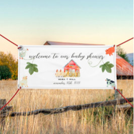 Lona Animales de Barnyard - Banner de vinilo de bienven