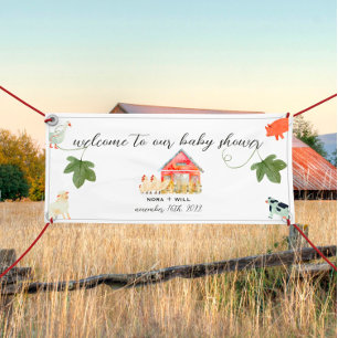 Lona Animales de Barnyard - Banner de vinilo de bienven