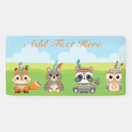 Lona Animales de bosque tribal personalizado