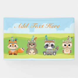 Lona Animales de bosque tribal personalizado