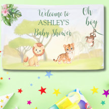 Animales de Safari de la Jungla Oh Boy Baby Shower