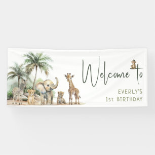 Lona Animales de Safari de la Selva dan la bienvenida a