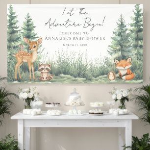 Lona Animales del Bosque Aventura Baby Shower