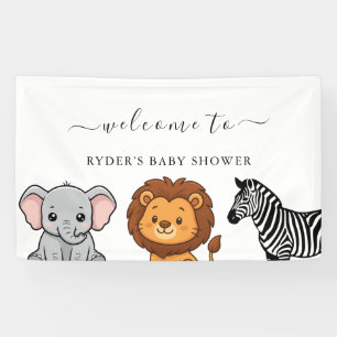 Lona Animales del Bosque Baby Shower