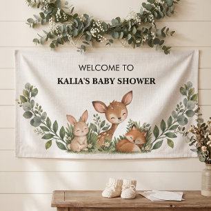 Lona Animales del Bosque Bienvenida Baby Shower