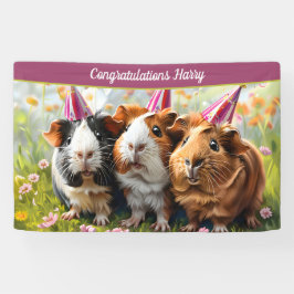 Lona Animales fiestas - 3 cerdos de Guinea