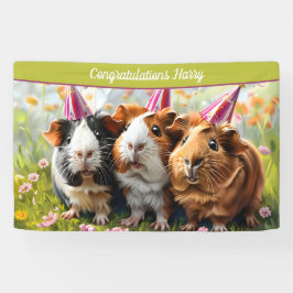 Lona Animales fiestas - 3 cerdos de Guinea