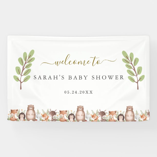 Lona Animales forestales de Woodland (Horizontal)