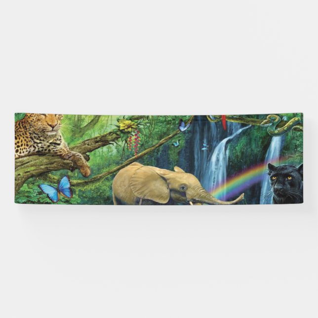 Lona Animales que viven juntos tiran almohada (Horizontal)