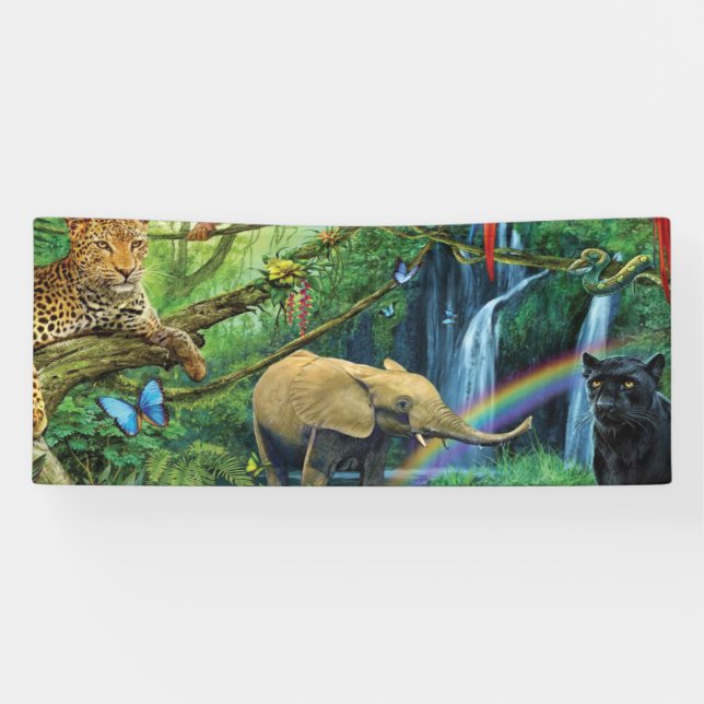 Lona Animales que viven juntos tiran almohada (Horizontal)