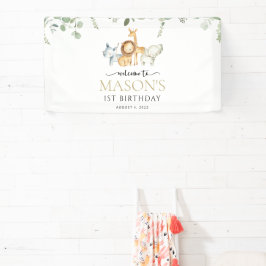 Lona Animales Safari, jungla, salvaje, bienvenida de cu