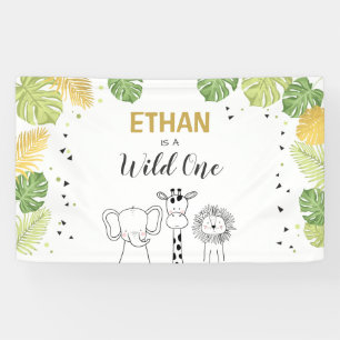 Lona Animales salvajes de una del cumpleaños de la