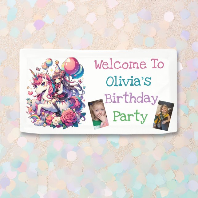 Lona Anime Chica sobre la personalización del cumpleaño (Subido por el creador)