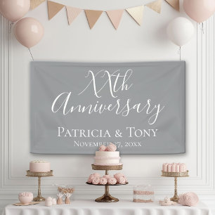 Lona Aniversario boda - cualquier año - gris