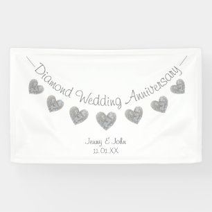 Lona Aniversario Boda de Diamantes Personalizado 60