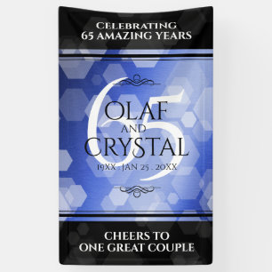 Lona Aniversario de bodas de zafiro azul elegante 65