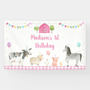 Lona Aniversario de cumpleaños del Barnyard de la gran