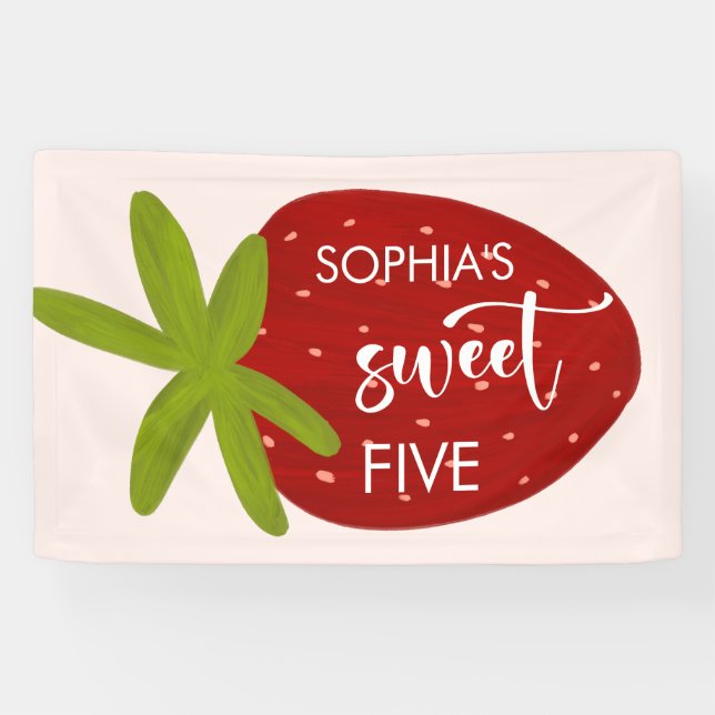 Lona Aniversario de la fresa dulce (Horizontal)