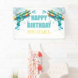 Lona Aniversario de la natalidad de la pistola de agua 