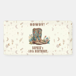 Lona Aniversario de la vaquera salvaje del Oeste