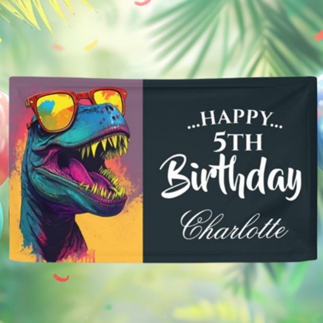 Lona Aniversario de los grandes dinosaurios azules ( Ignite their imagination and let the adventure begin. Get yours now to add a roar of excitement!)