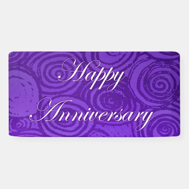 Lona Aniversario de Swirls Purple (Horizontal)