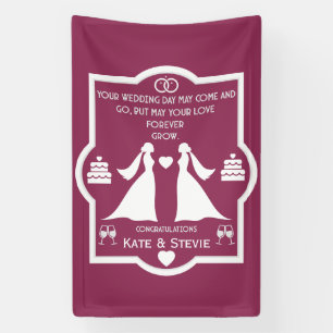 Lona Aniversario del Boda de Chicas gay