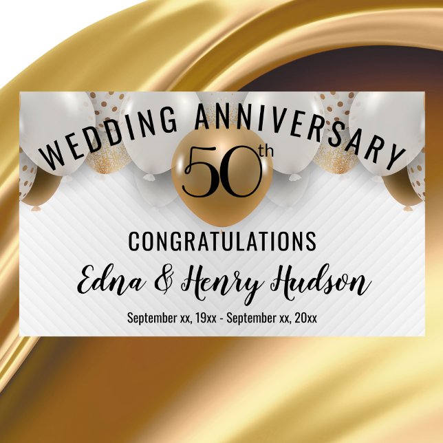 Lona Aniversario del Dorado 50° Boda (Golden 50th Wedding Anniversary Banner)