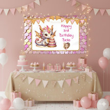 Aniversario del dragón de oro y rosa personalizado