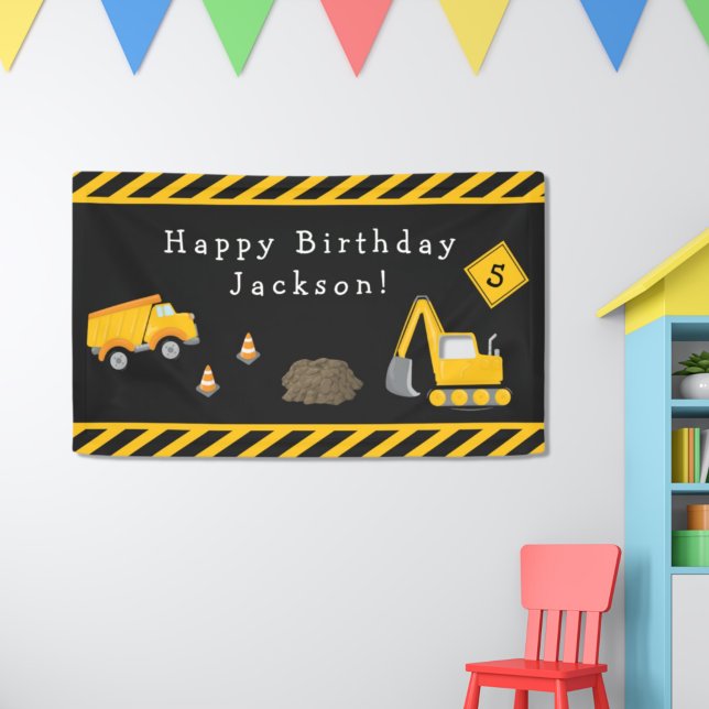 Lona Aniversario feliz de la construcción con niño mayo (Subido por el creador)
