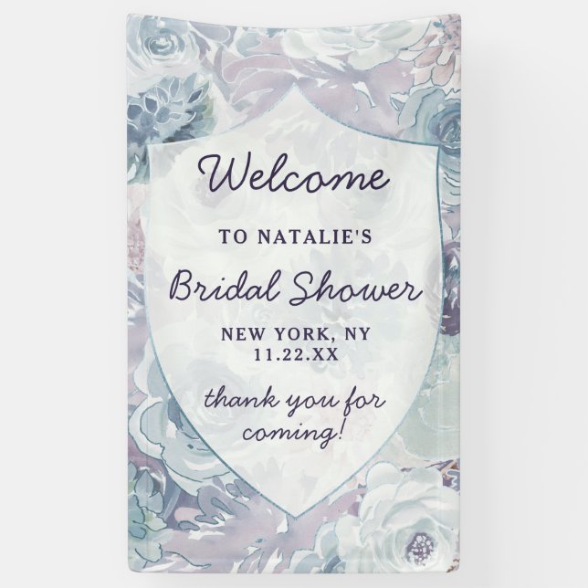 Lona Annabelle Floral Escudo Bridal Shower Bienvenida (Vertical)
