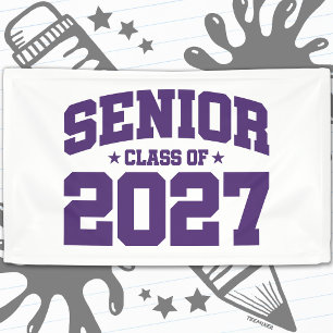 Lona Año de Graduación Escuela Morado Clase Superior de