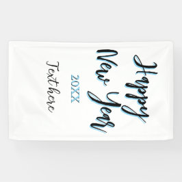 Lona Año nuevo azul negro audaz año simple