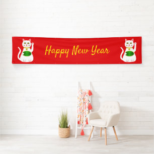 Lona Año Nuevo Chino Personalizado Gato Afortunado Orie