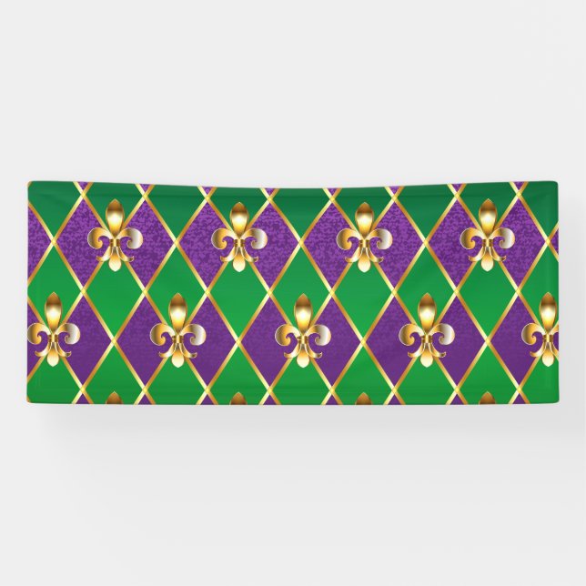 Lona Antecedentes de joyas Mardi Gras (Horizontal)
