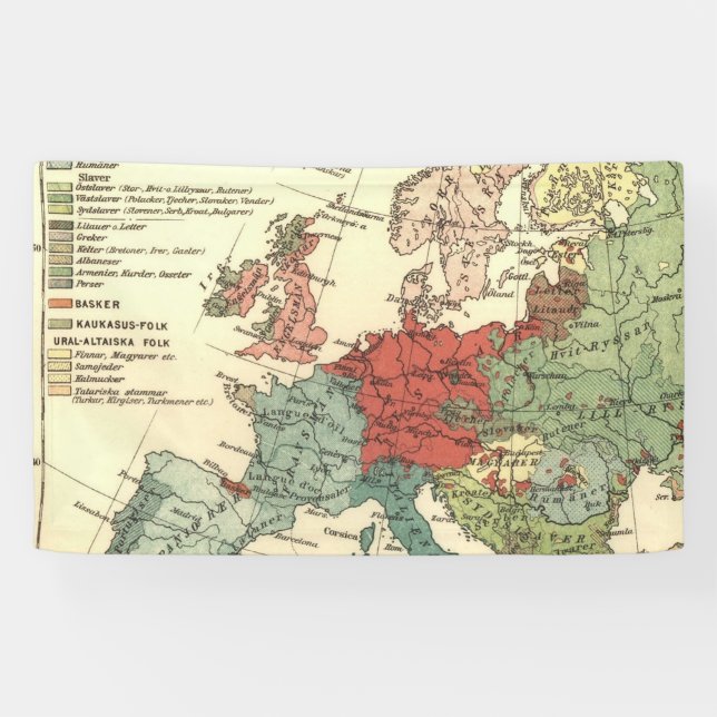 Lona Antigüedad mundial de los países del mapa de Europ (Horizontal)