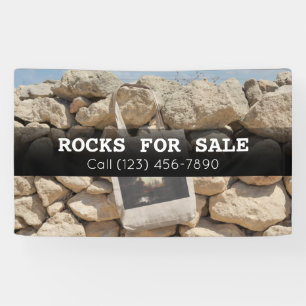 Lona Anunciar las rocas grandes para el negocio del pai