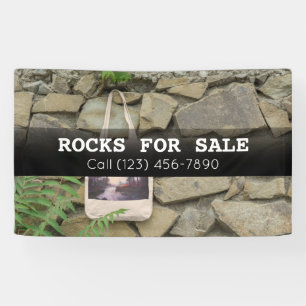 Lona Anunciar las rocas grandes para el negocio del pai