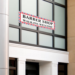 Lona Anuncio comercial de barbería que acepta clientes 